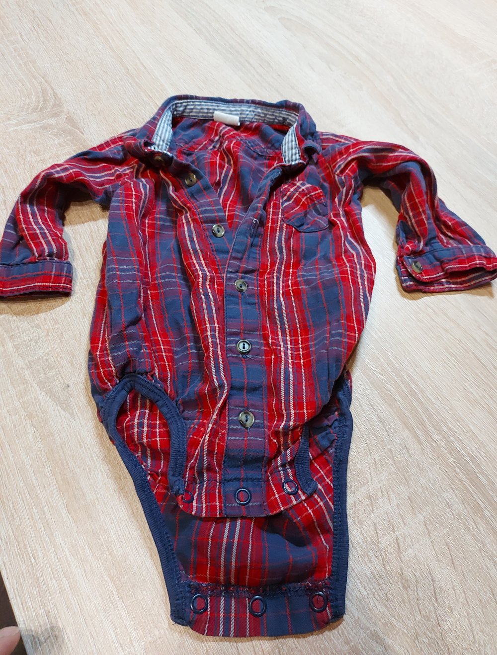 karierter Langarmbody Größe 62 H&M