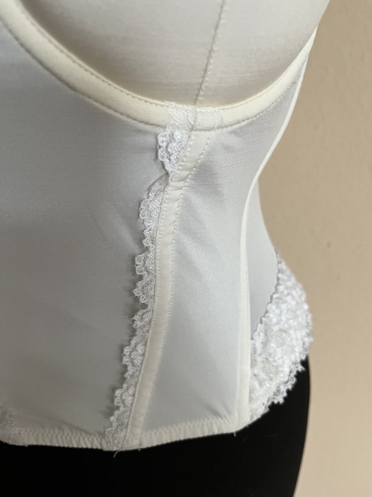 H&M Korsage mit Spitze Gr.36 Creme weiß mit verstellbaren Träge