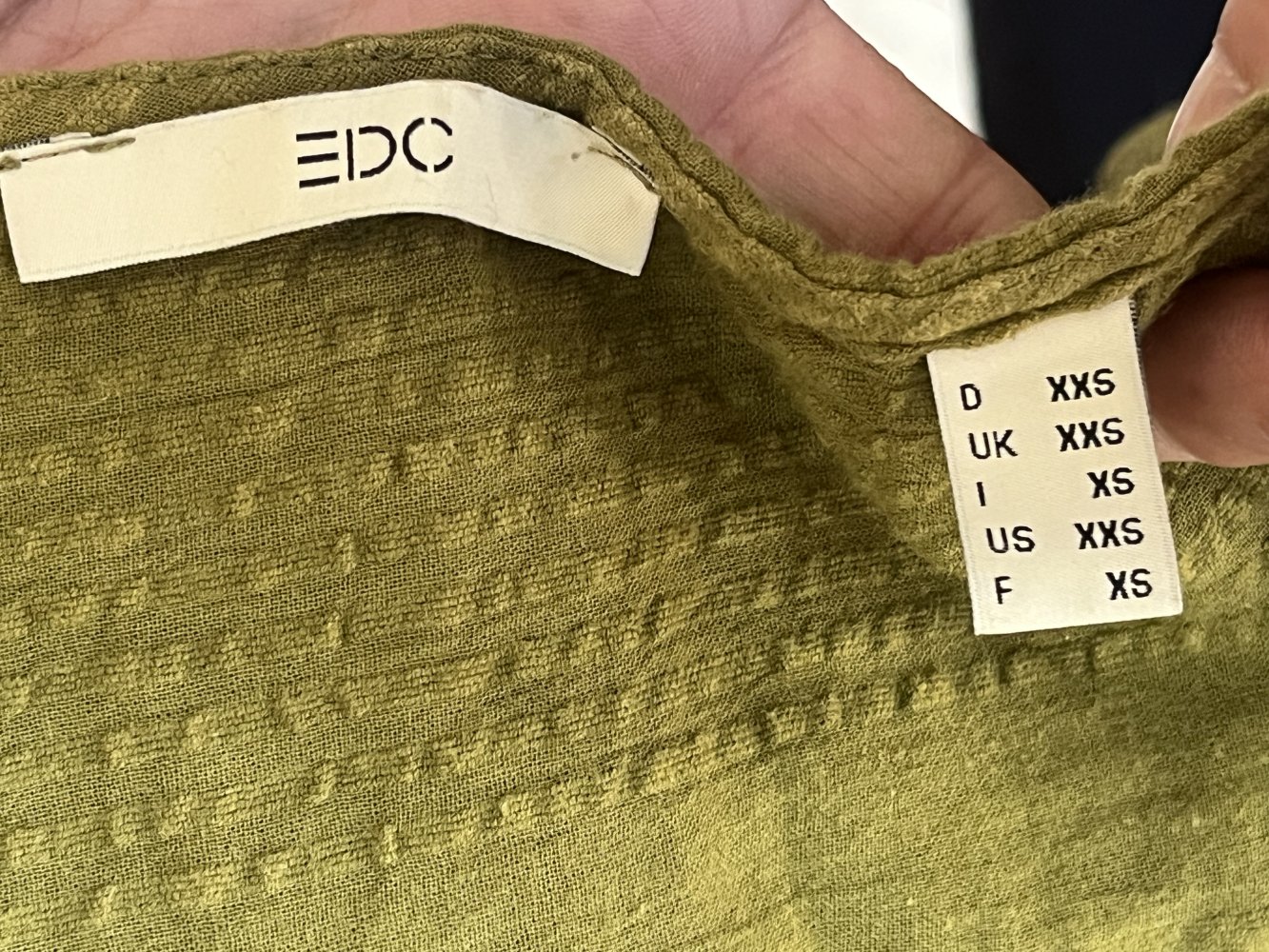 Edc Baumwoll Tunkia Gr. XXS Seersucker Volants Ärmel