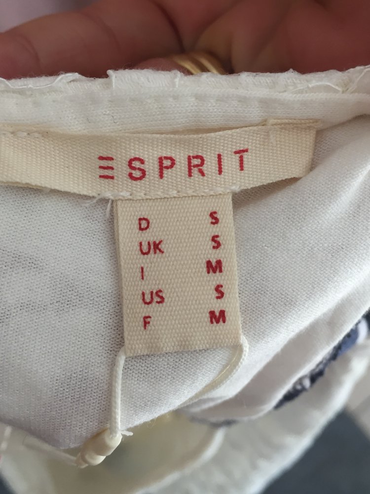 Esprit Spitzen Rock Gr.S mit eingenähten Unterrock Creme weiß