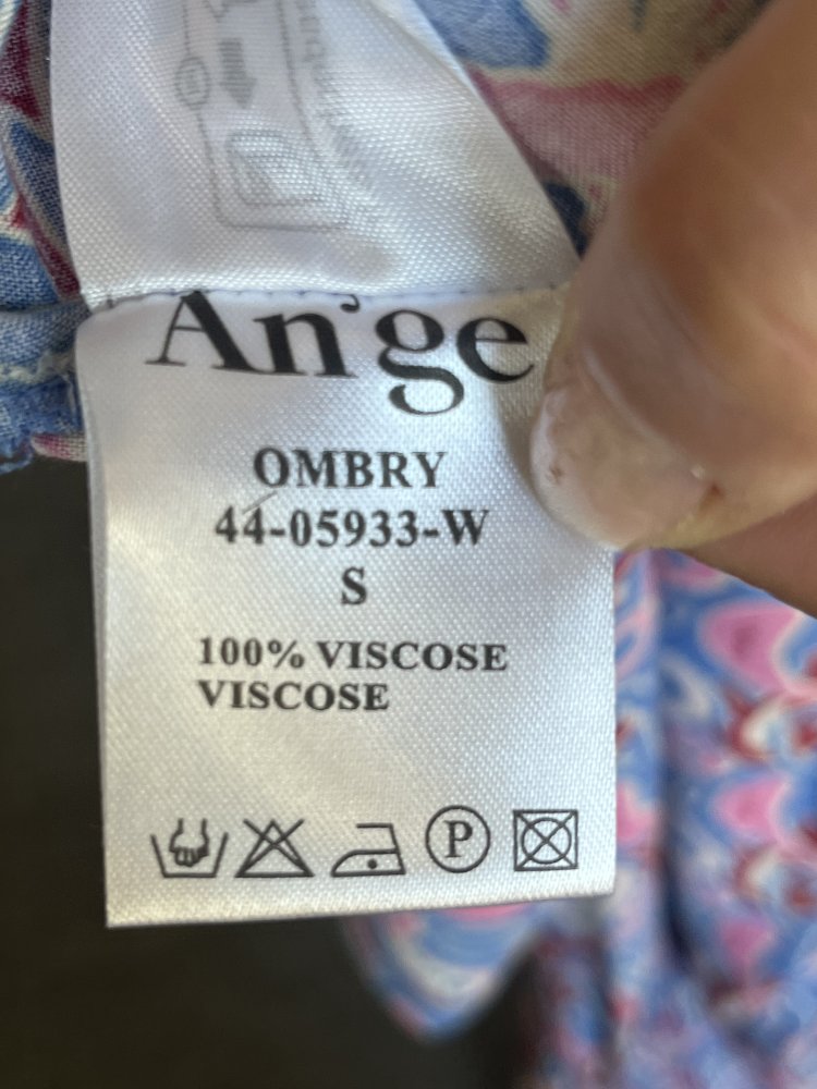 An´ge Sommer Maxikleid mittig gerafft Gr.S mit Flatterärmeln