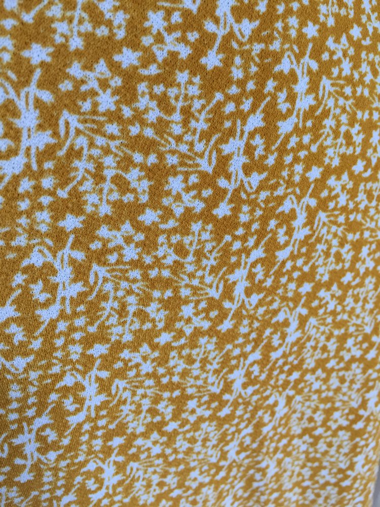 Mango Blümchem Kleid Gr.S/M mit Gürtel Curryfarben geblümt