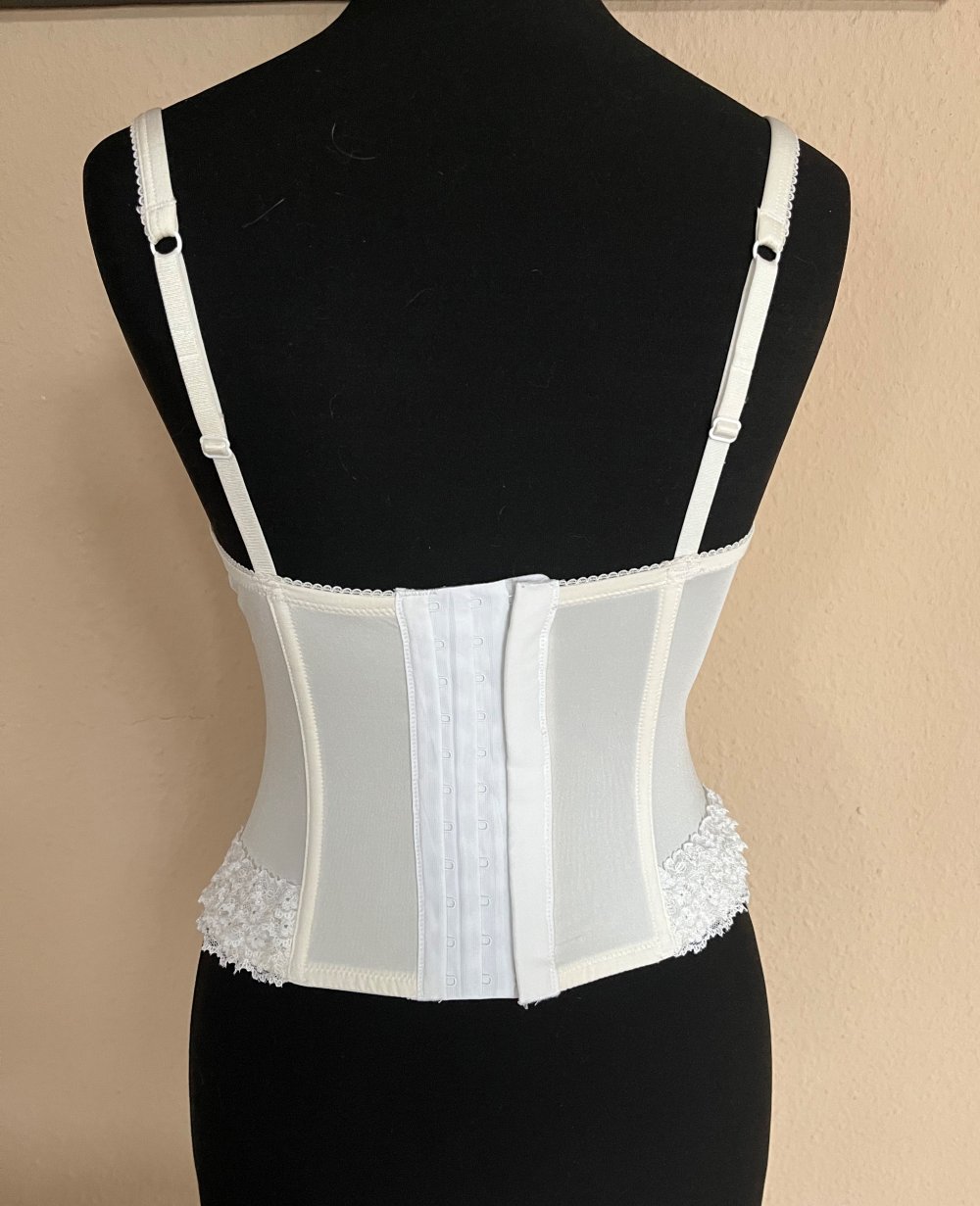 H&M Korsage mit Spitze Gr.36 Creme weiß mit verstellbaren Träge