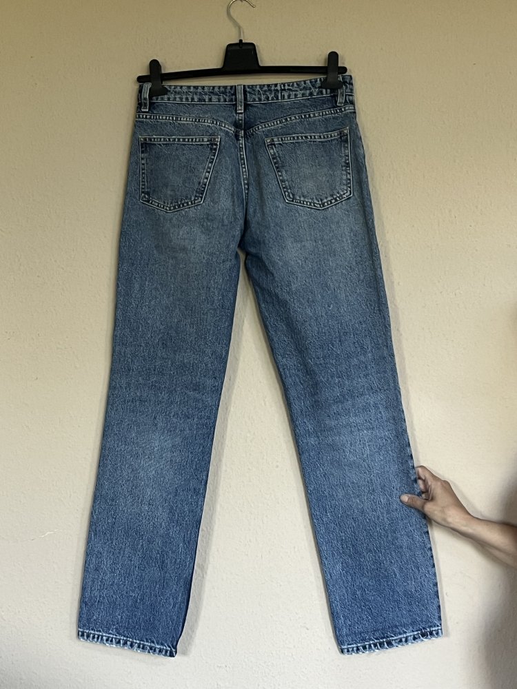 Zara Button Up Straight Leg Jeana Gr.38 hellere Waschung