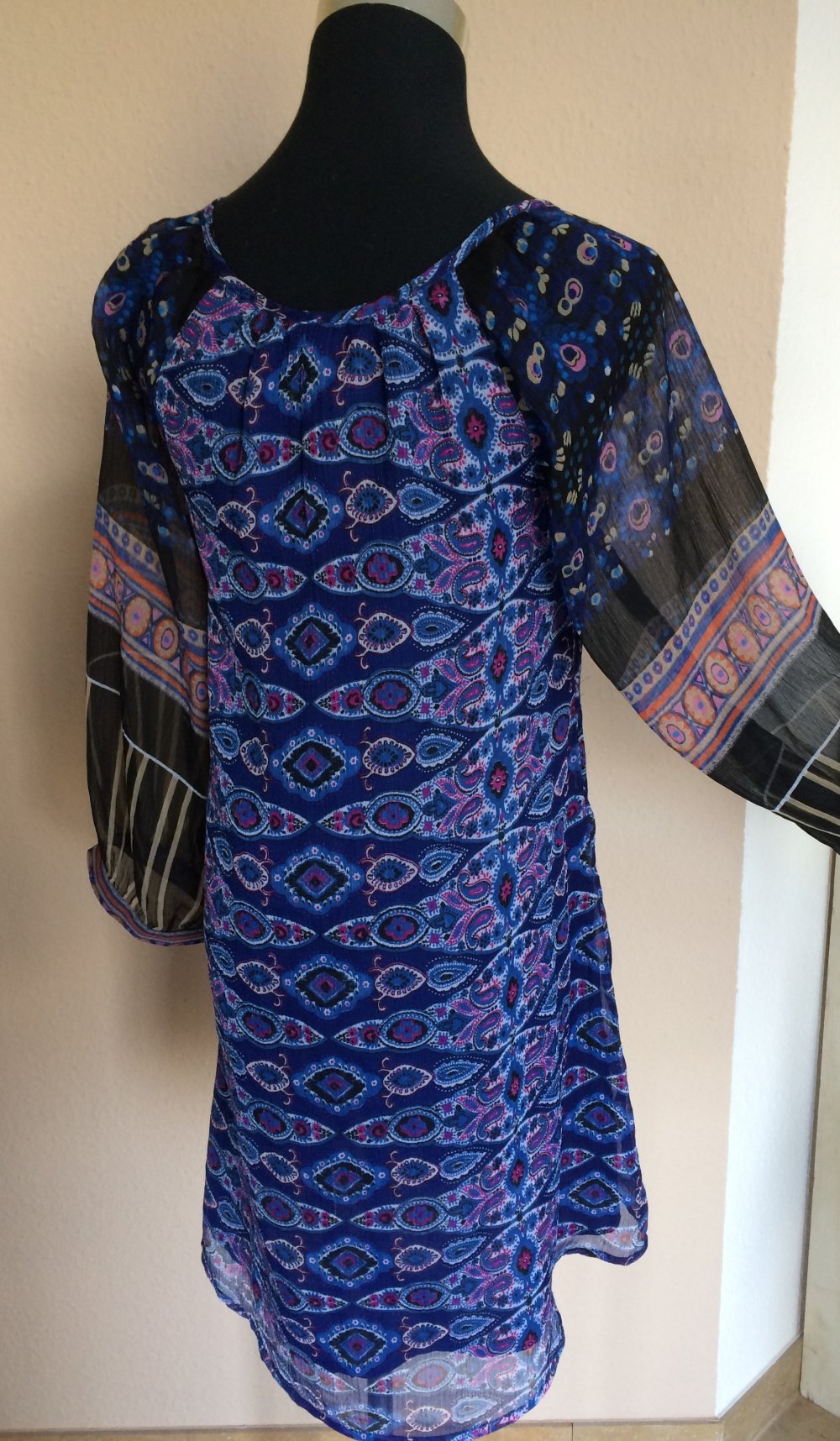 Vero Moda Hippie Chiffon Kleid Gr.36/S unterfüttert mit Boho Muster