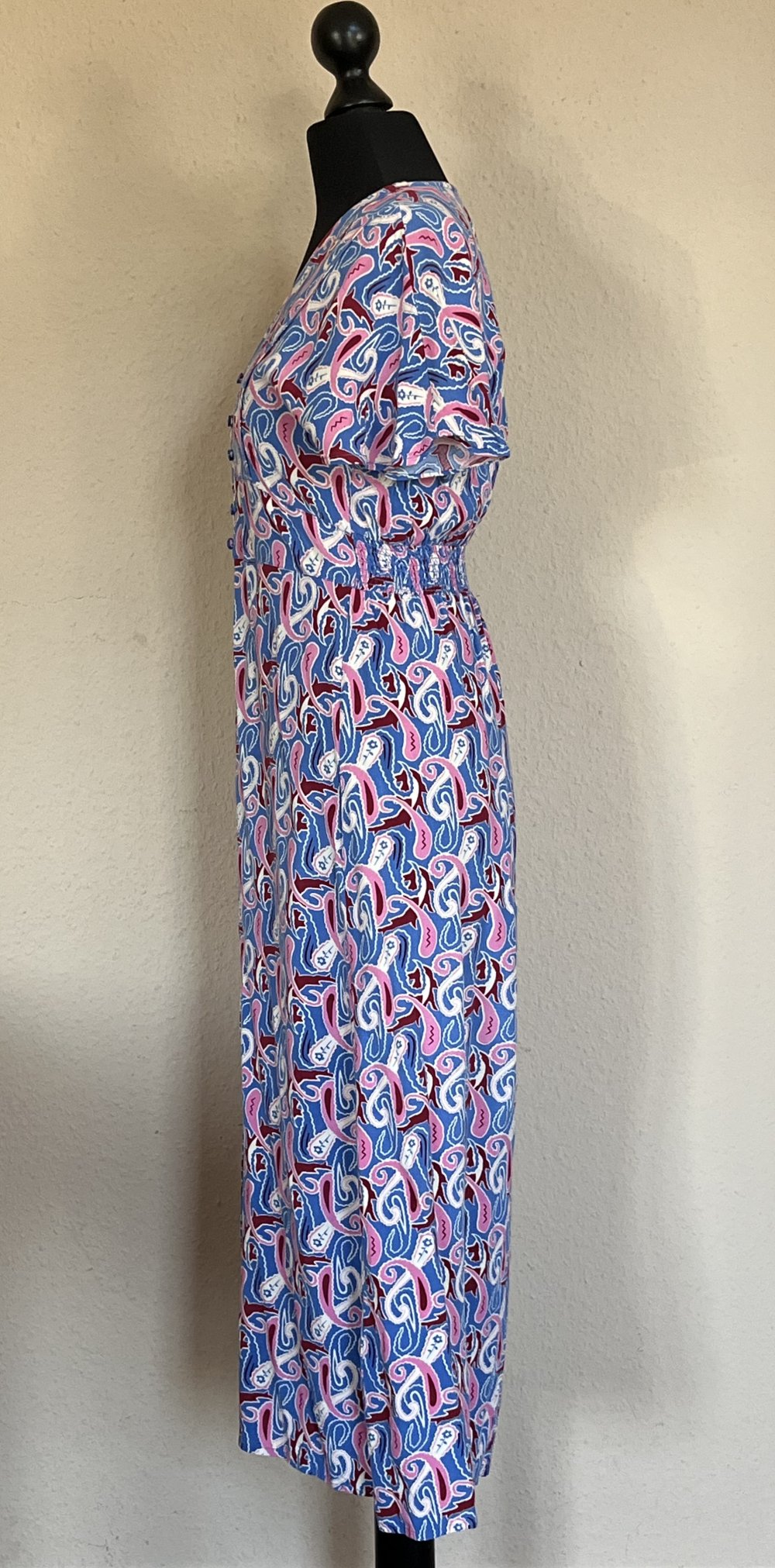 An´ge Sommer Maxikleid mittig gerafft Gr.S mit Flatterärmeln