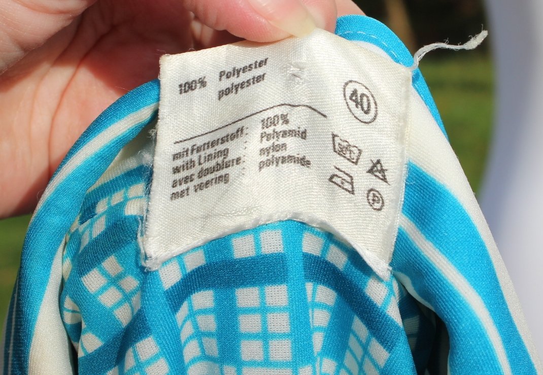 weiß hellblaues True Vintage Kleid mit Streifenmuster, ca. Größe 38, Ara Modell, Sommerkleid, 1970er
