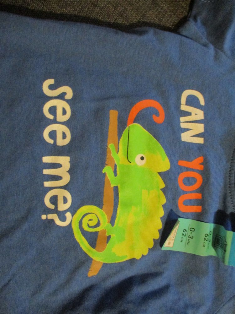neu, t-shirt, gr. 62, blau, druck, spruch, drückknöpfe