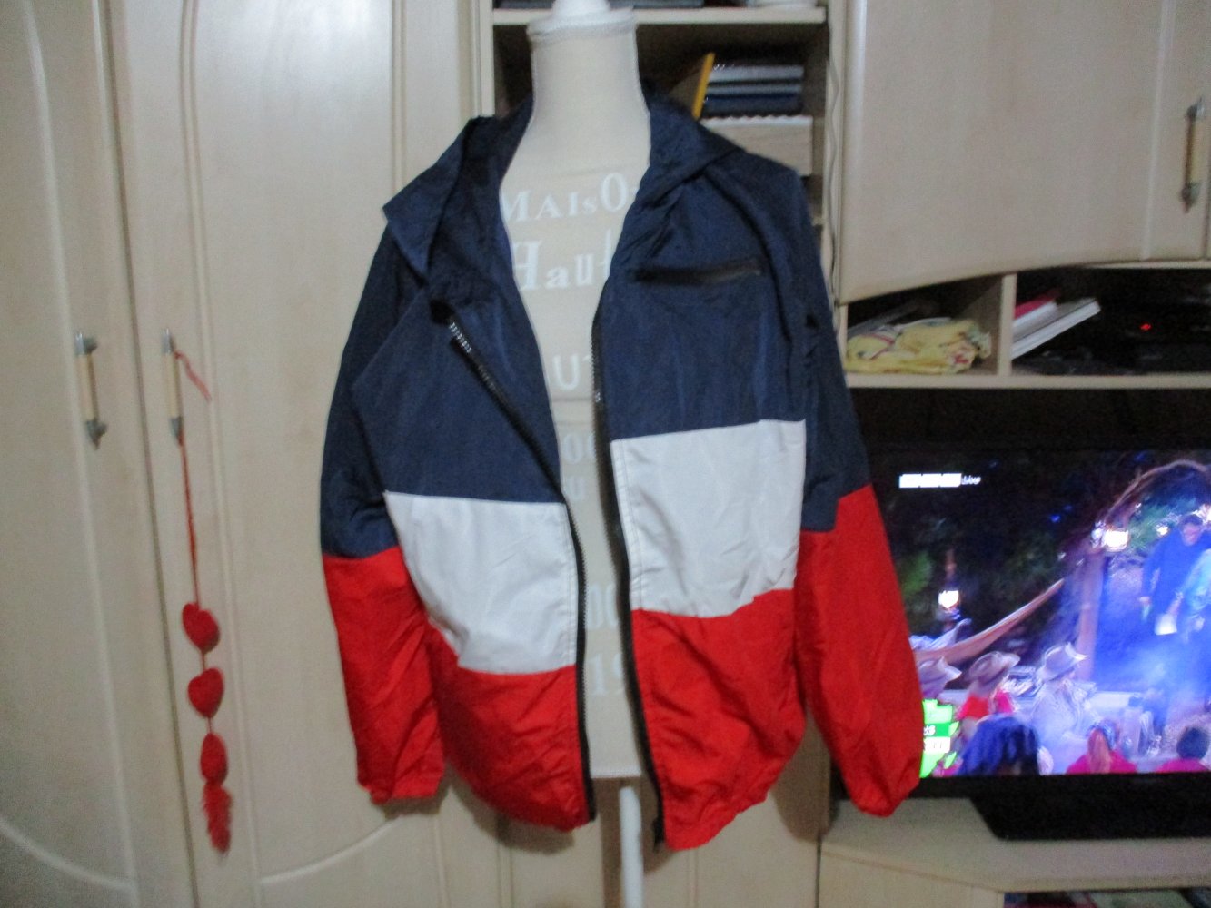 neuwertig,regen/wind-jacke,acevog,gr xl,3 farbig,polyester