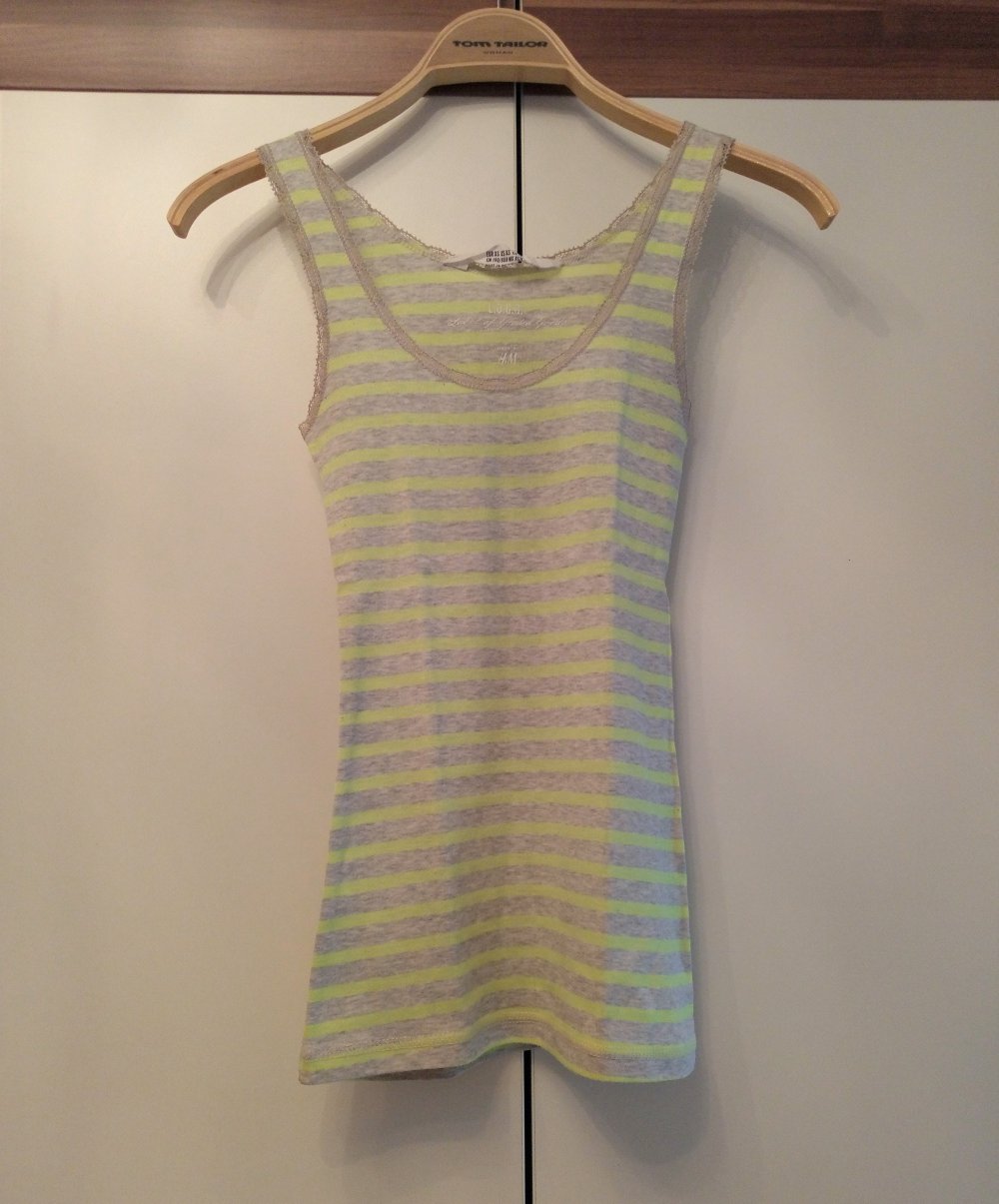 Gelb-grau-gestreiftes Top von H&M