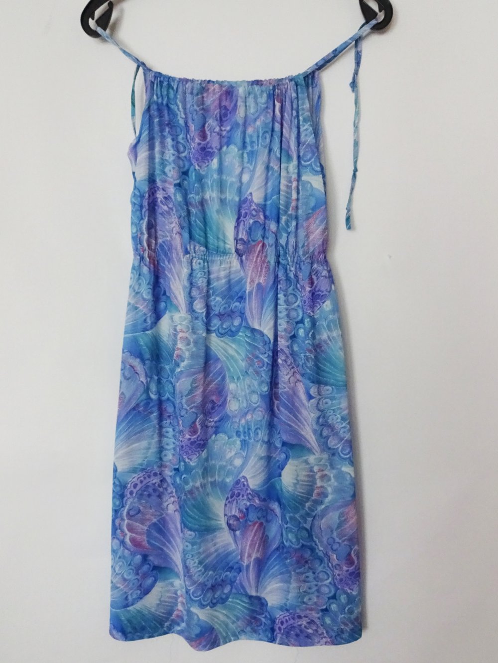 Blaues Vintage Sommerkleid 80er Gr. M