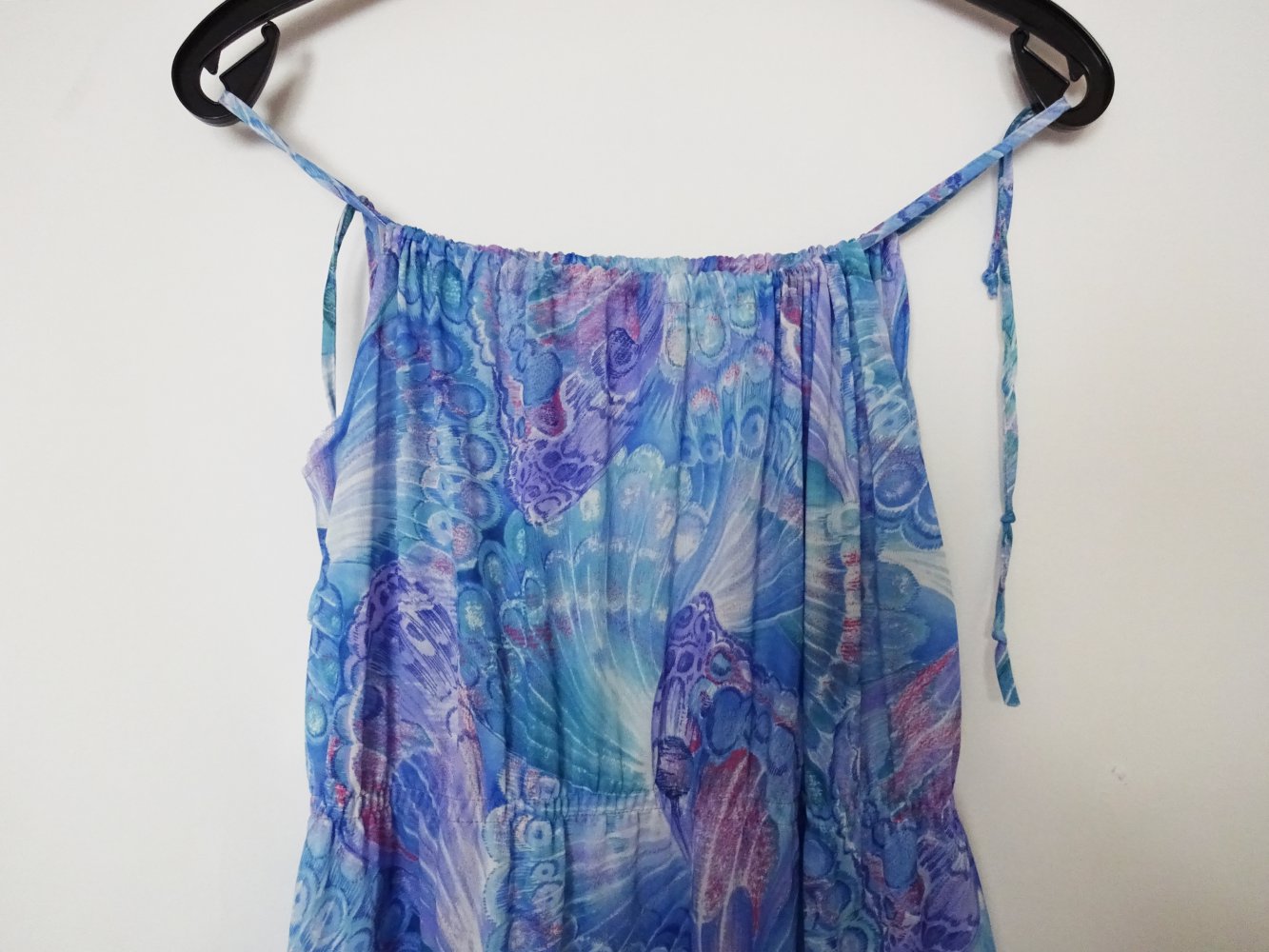 Blaues Vintage Sommerkleid 80er Gr. M
