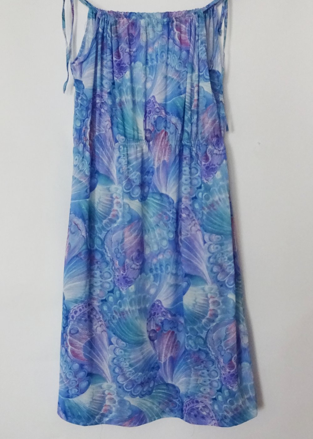 Blaues Vintage Sommerkleid 80er Gr. M
