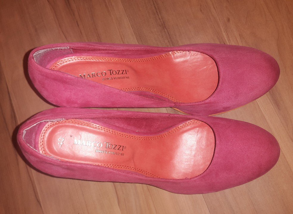 ausgefallene Marco Tozzi High Heels Pumps Plateau pink rosa orange türkis bunt knallig Damenschuhe Gr 40