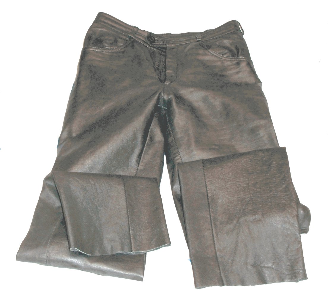 Schwarze Lederjeans Gr. 27