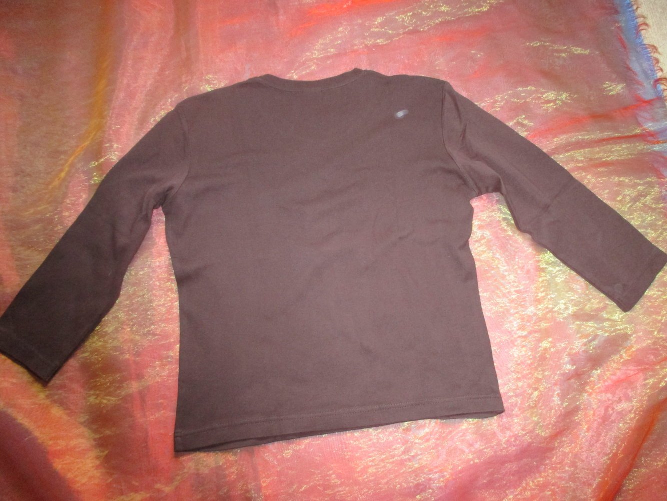 NEUw * DESIGNER * Baumwolle * Dreiviertel Arm * mit Print * Bodycon * T- Shirt ''ESPRIT'' Gr. 40- 42, 44/ M- L * schoko * dunkel- braun * natur weiß *