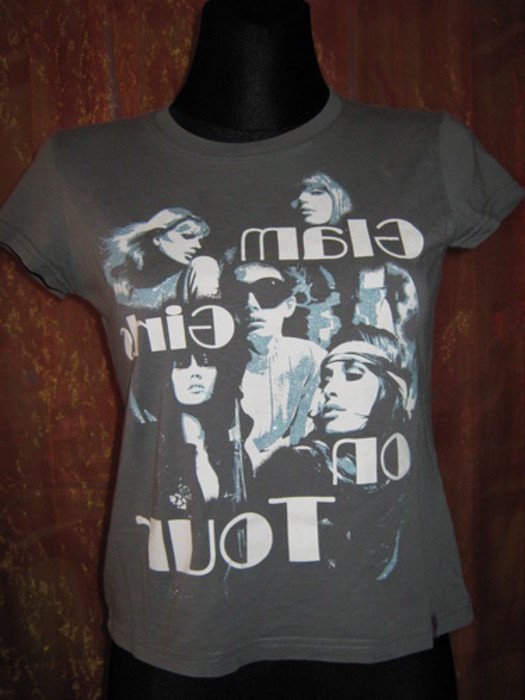NEU * Ausgefallen * apart * Glitzer- Print Band * Bodycon * Kurzarm * T- Shirt 