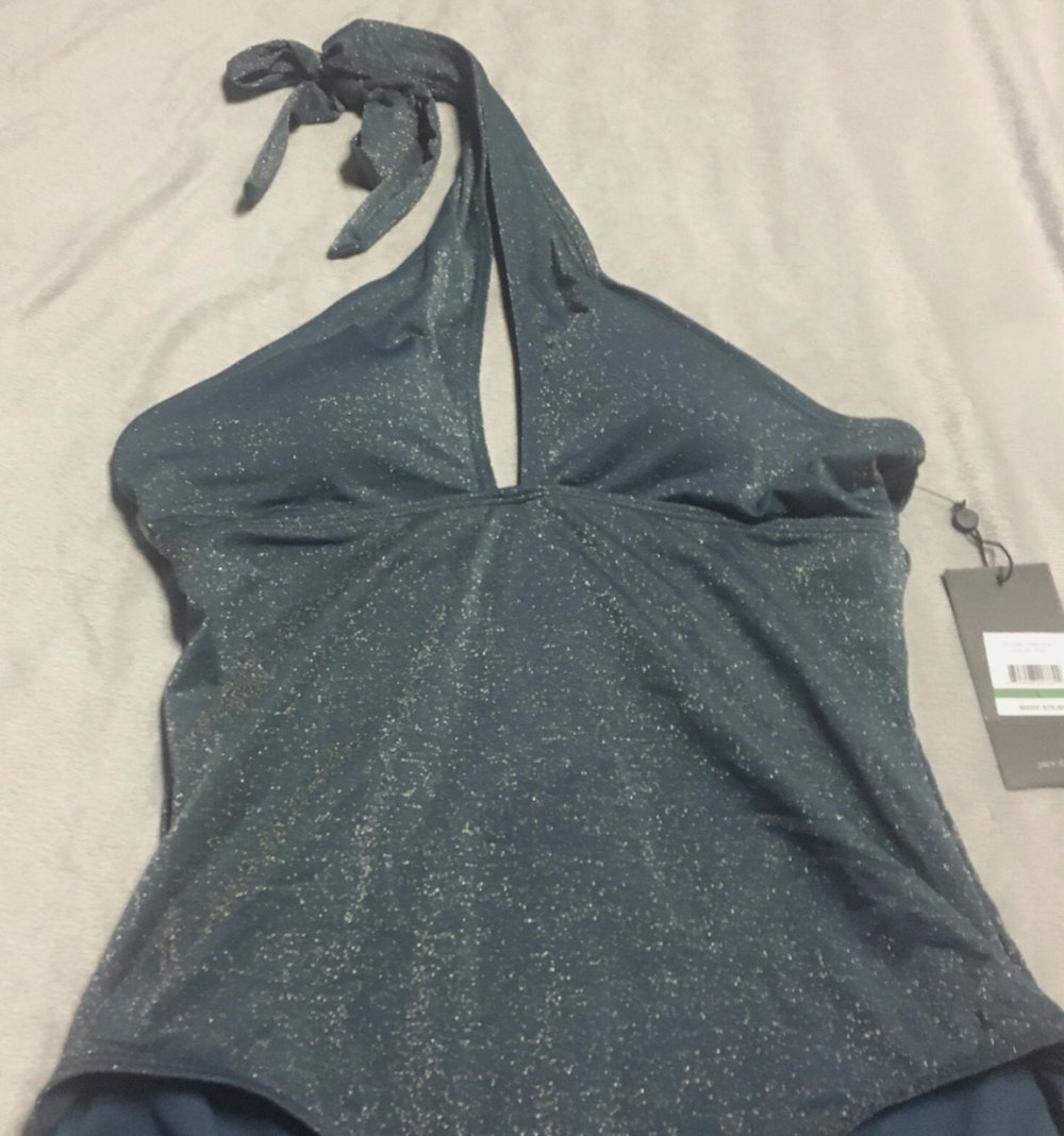 NEU mit ETIKETT * Stylisch * ausgefallen * Metallic- Gold- Glitzer * Badeanzug * Body * Einteiler 