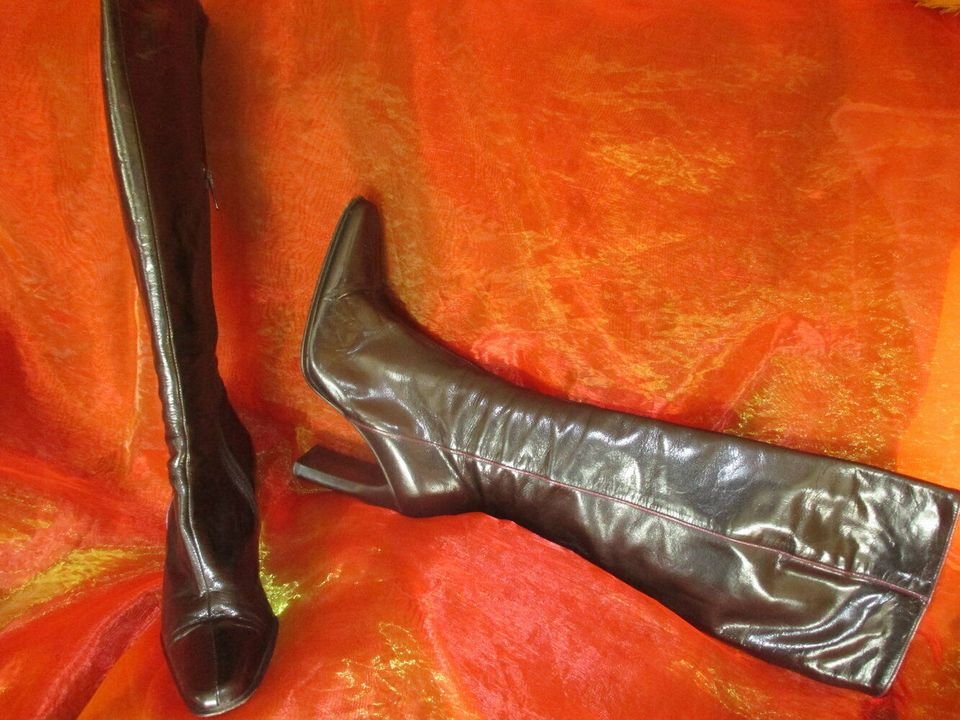 NEU * Echt- Leder * Langschaft * High-Heels * Stiefel * Boots 