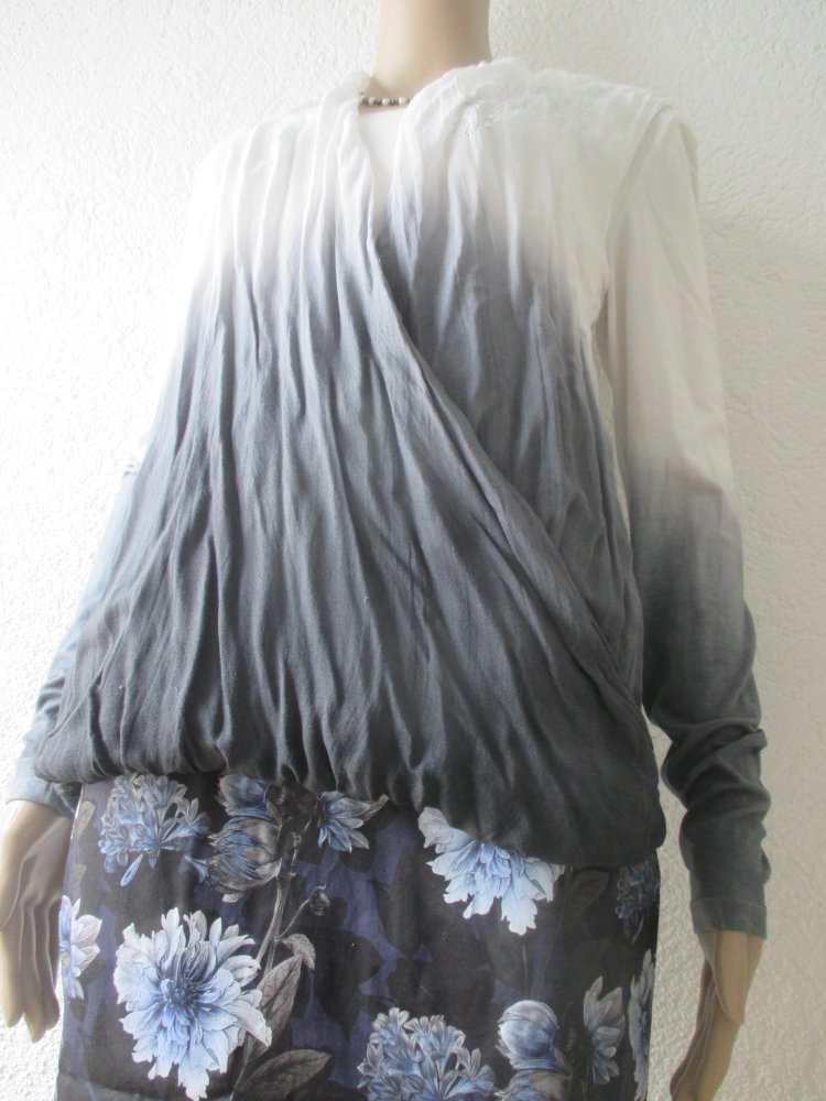  NEU * Silber Nieten * Flower- Power * Blumen * Blüten- Ranken * Blouson * Longsleeve * Langarm * T- SHIRT 