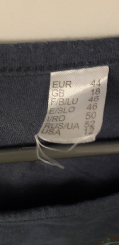 Blaues Shirt mit Schmetterlingen in 44