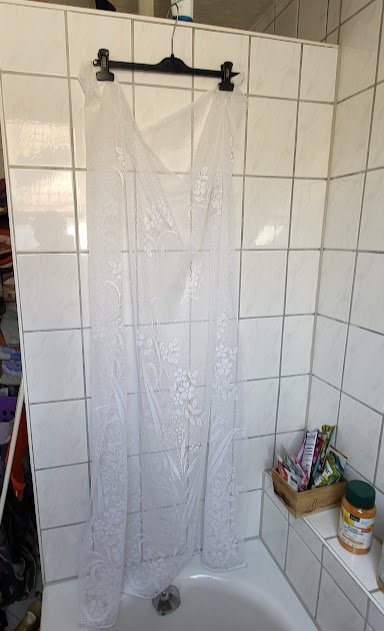 Weisse gardine 114 x 155 cm noch nicht genäht 