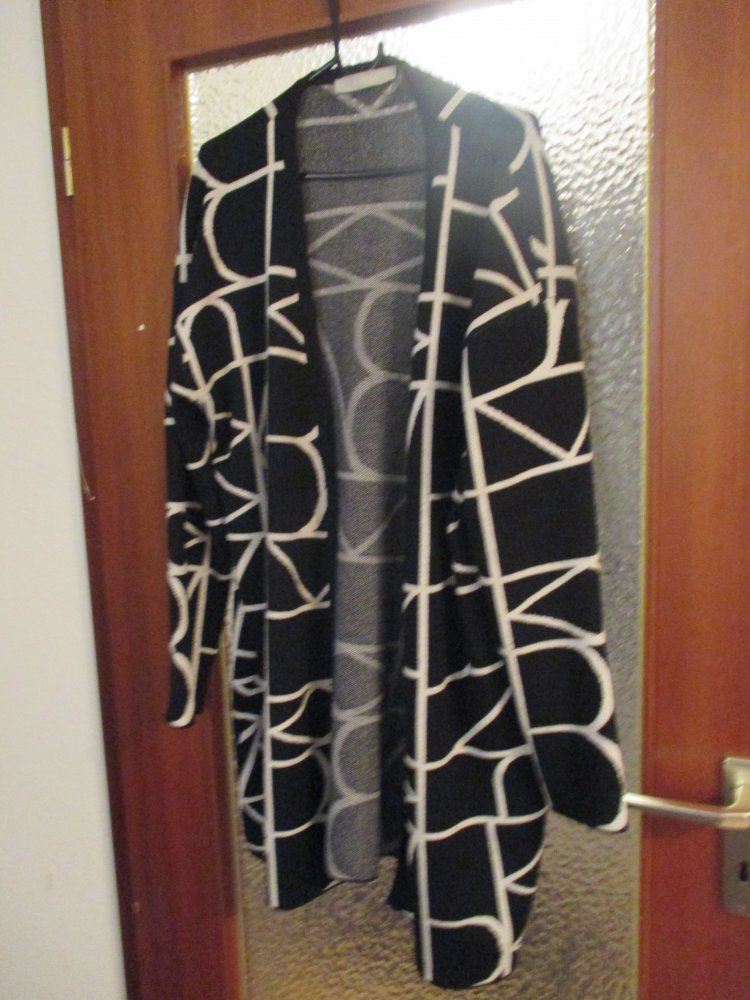 strickjacke schwarz weiß gr. 48 