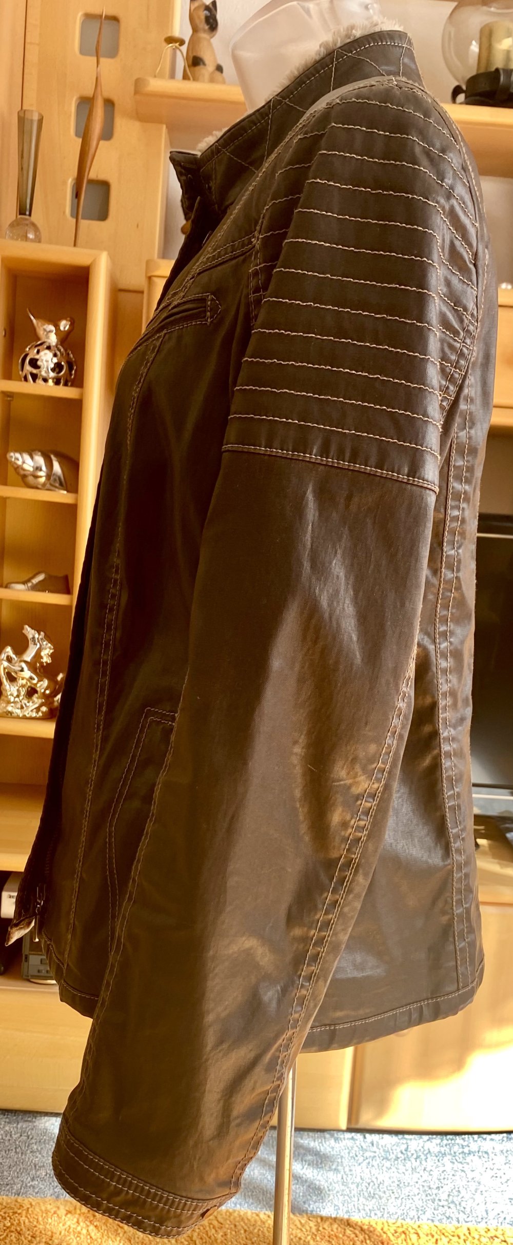 NEU Damen Jacke Lederimitat Gr.42 in Graubraun von Apanage P.179,95€ 