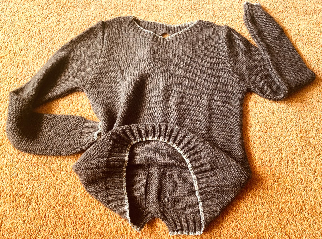 NEU Damen Pullover Wolle Strick Gr.38 Braun/Gold Edler Glitzer-Look