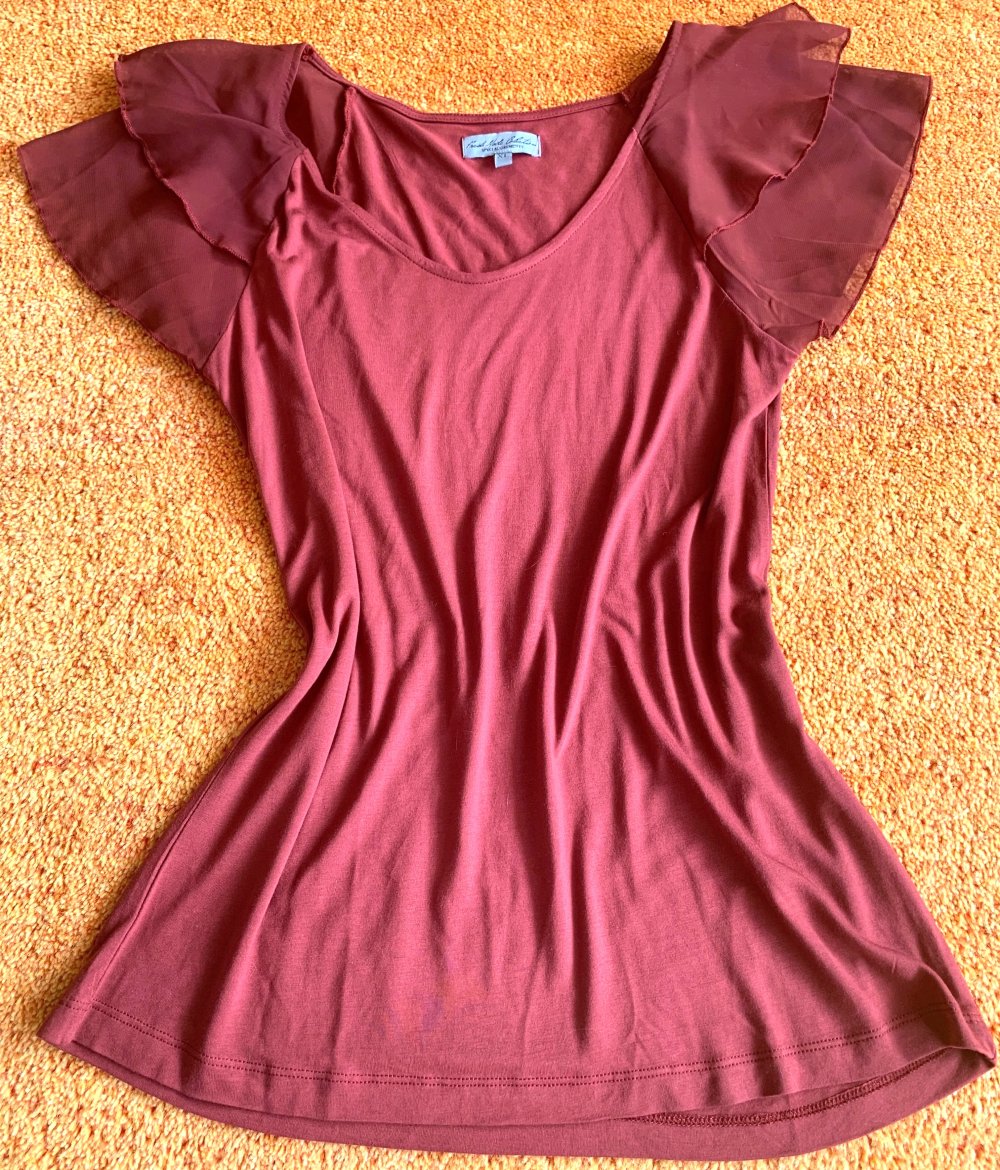 Damen Shirt Sommer Tunika mit Flügelärmeln Gr.M Ziegel Fresh Mode Collection NW 