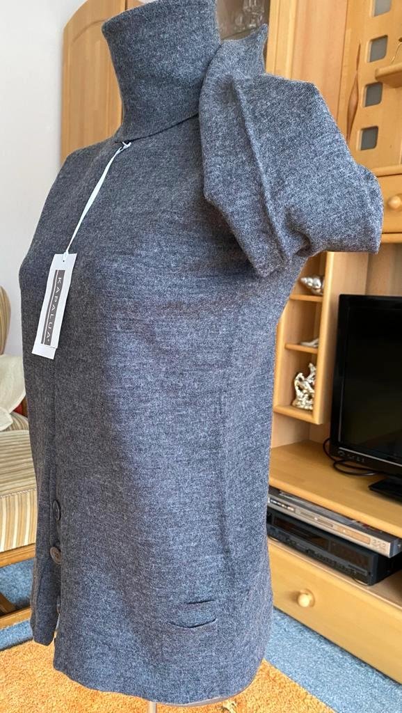 NEU Damen Pullover Tunika Feinstrick Wolle Rollkragen Gr.S in Grau Kapalua P.89,95€ 