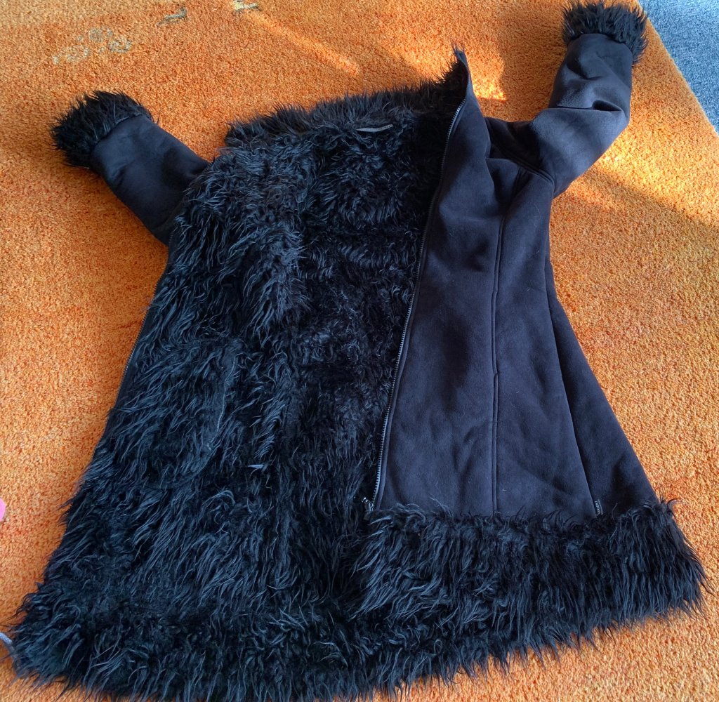 Damen Mantel Kurzmantel mit Teddyfutter Gr.S in Schwarz von Cracker