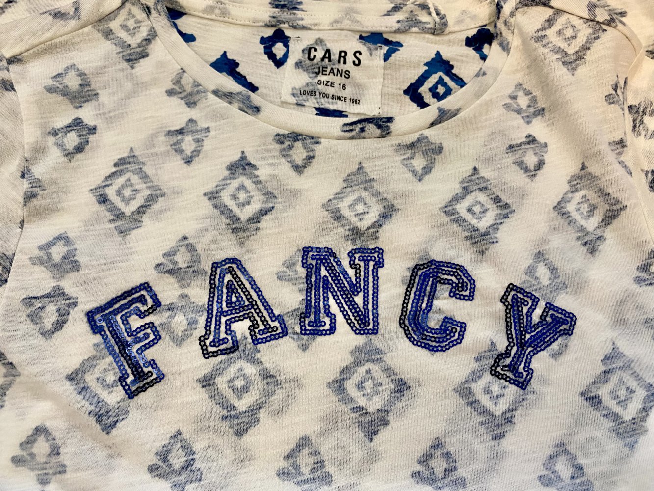 NEU Damen Shirt mit Pailletten Print Gr.XS Weiß Cars Jeans ✨ 