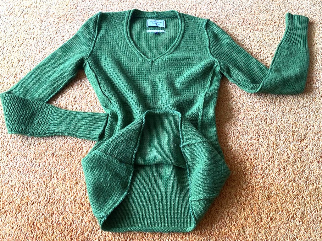 Damen Pullover Wolle Winter Strick Gr.XS in Grün von Arqueonautas 