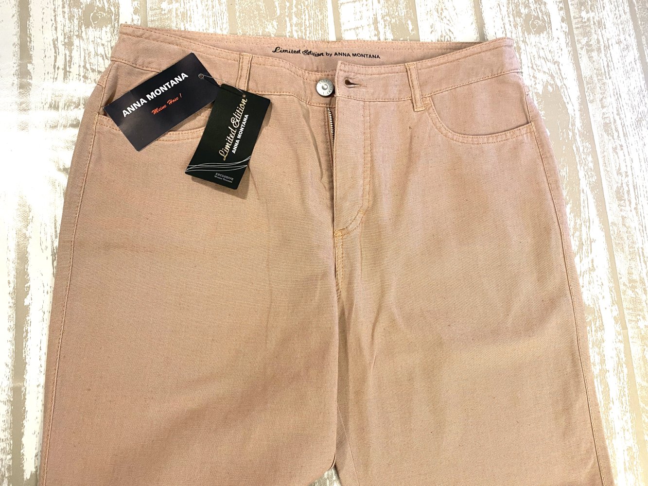 NEU Damen Hose Leine Gr.40 Lachs/Beige Limited Edition by Anna Montana 