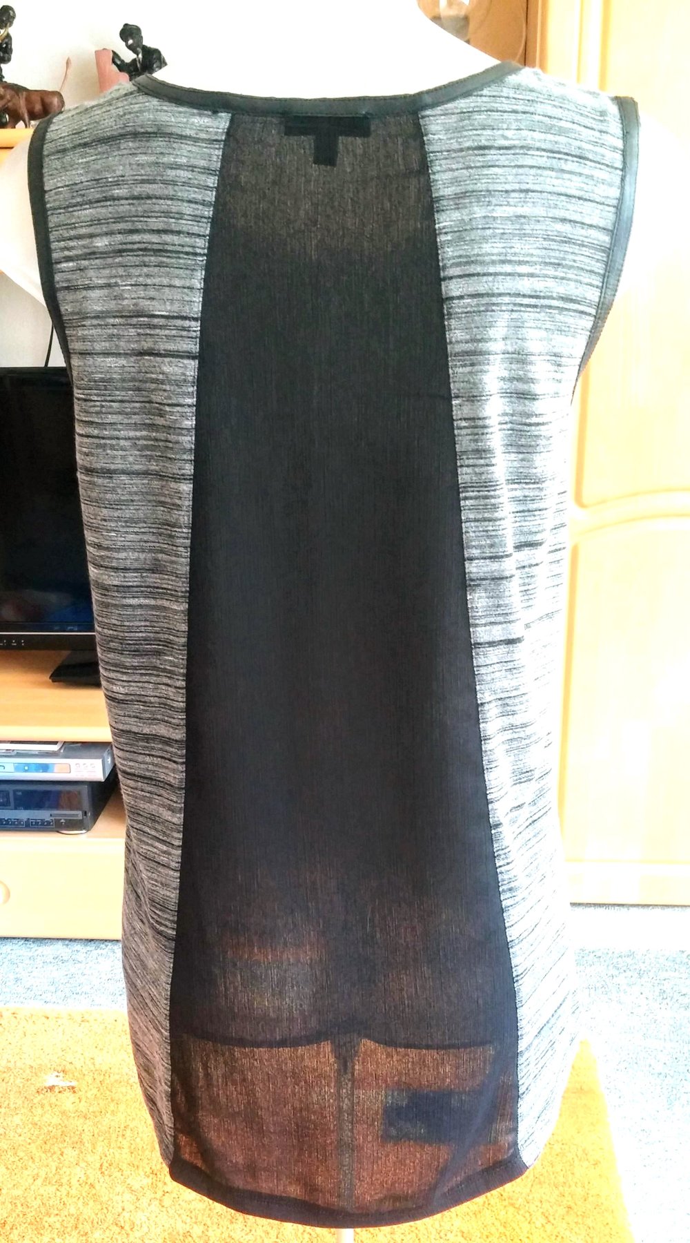 Damen Sommer-Top Gr.36 Schwarz/Grau von Street One 