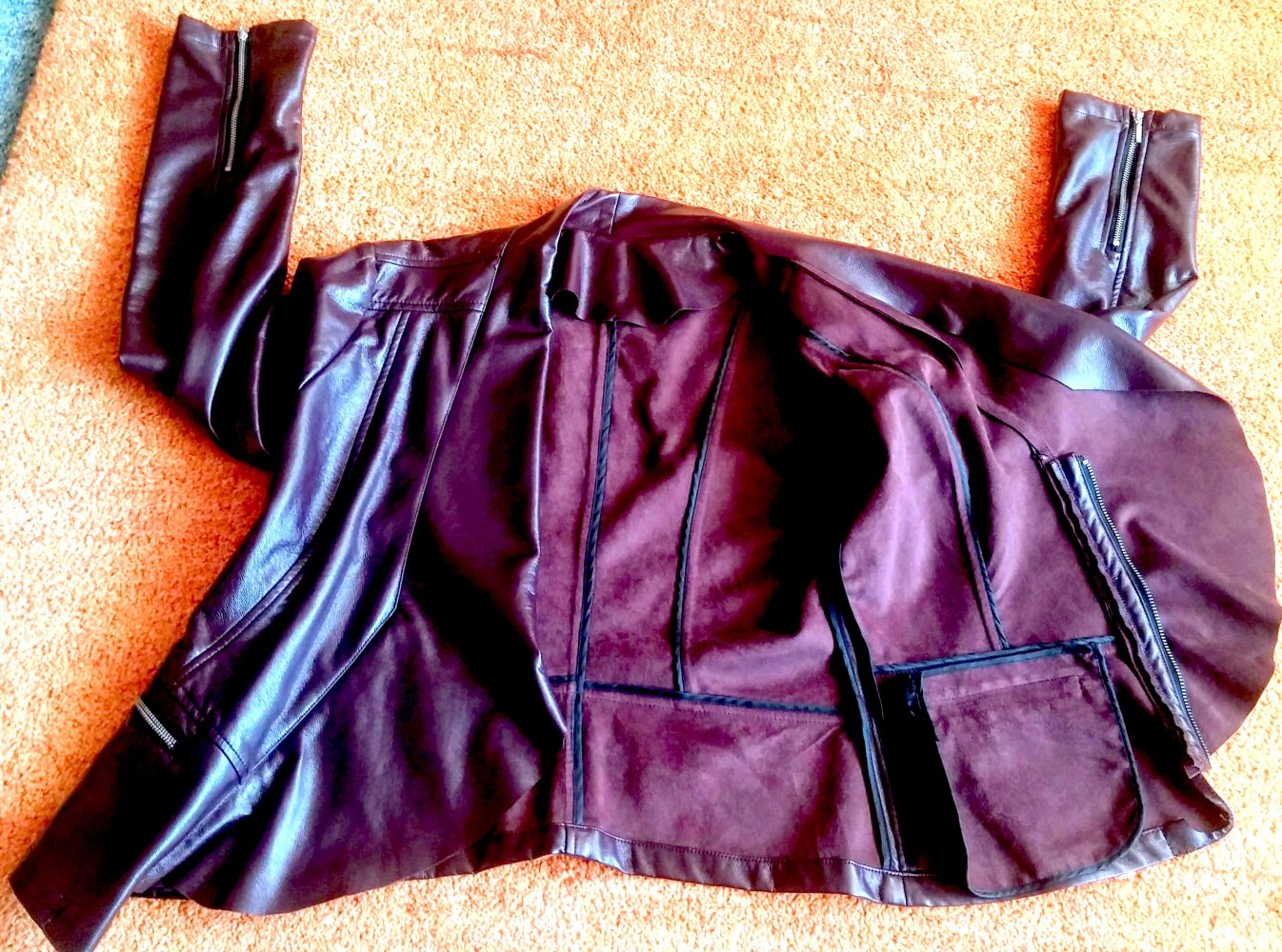 NEU Damen Jacke im edlen Leder-Look Gr.38 in Schokobraun 