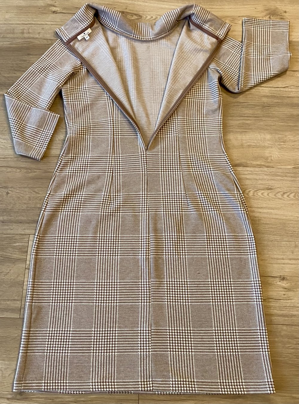 Damen Kleid Etuikleid kariert mit Stehkragen Gr.38 Tom Tailor NW
