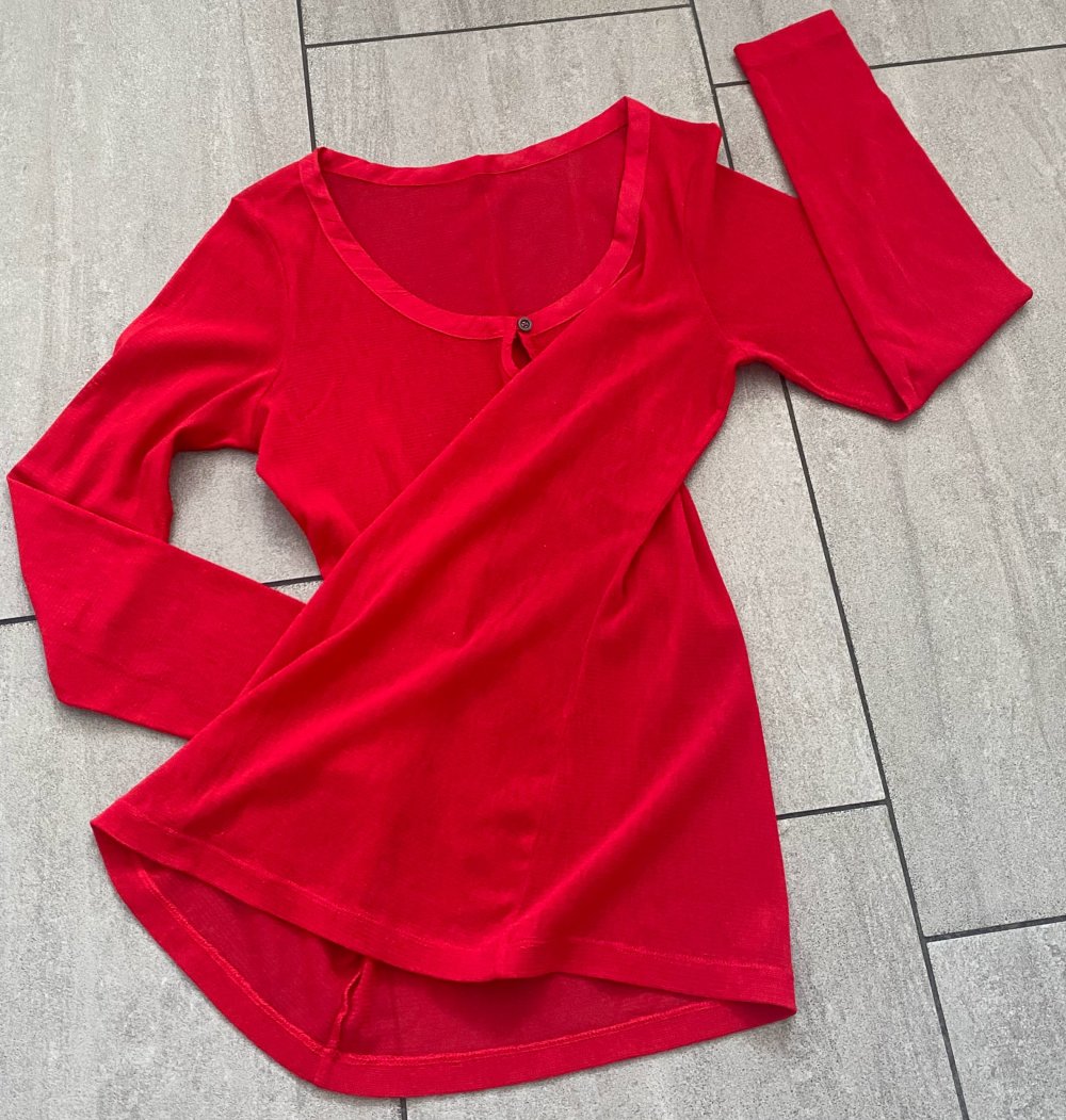 NEU Damen Pullover Shirt in Rot Gr.S leicht transparent