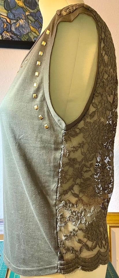 Damen Shirt Sommer Spitze Bluse Gr.S in Oliv von Alcott NW