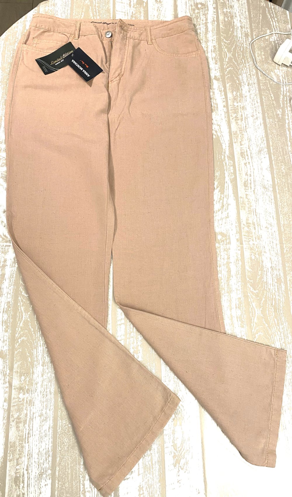 NEU Damen Hose Leine Gr.40 Lachs/Beige Limited Edition by Anna Montana 