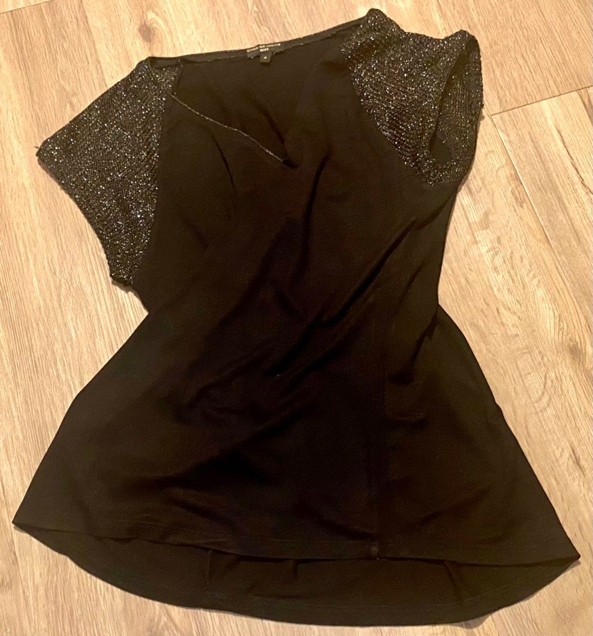 Damen Shirt Sommer Jersey mit Glitzer Details Gr. M Schwarz Gran De Malice