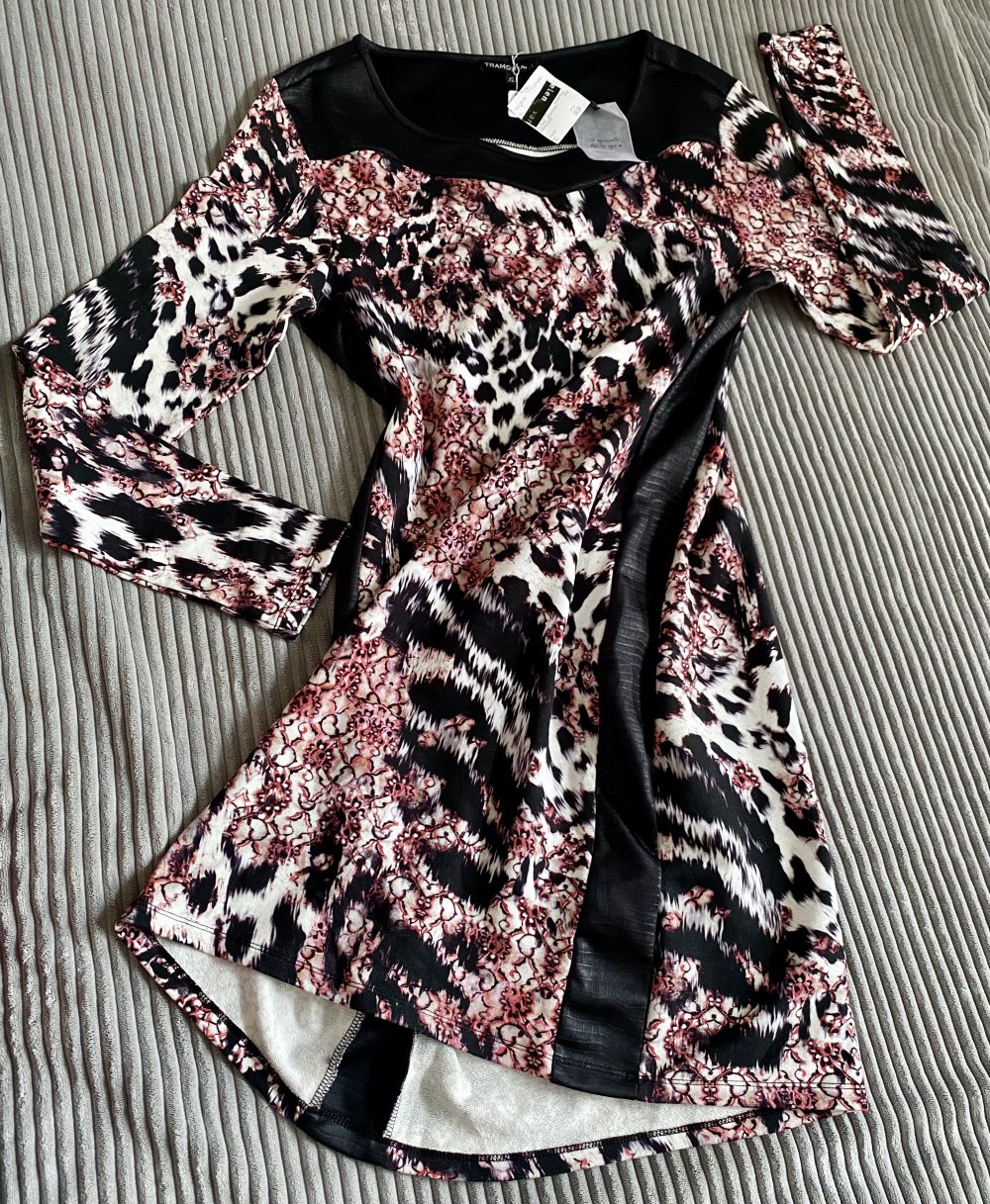 NEU Damen Kleid Etui Animal Gr.S Schwarz/Bunt Tramontana P.89,99€