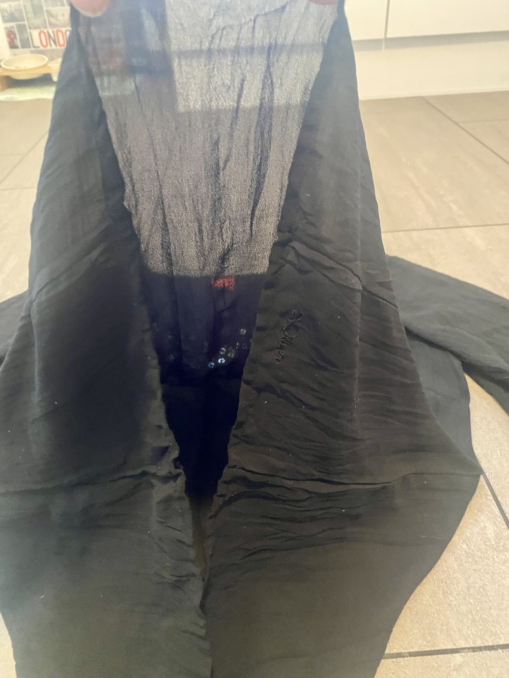 Damen Bluse mit Glitzer/Spitze Gr.38 in Schwarz von s.Oliver 