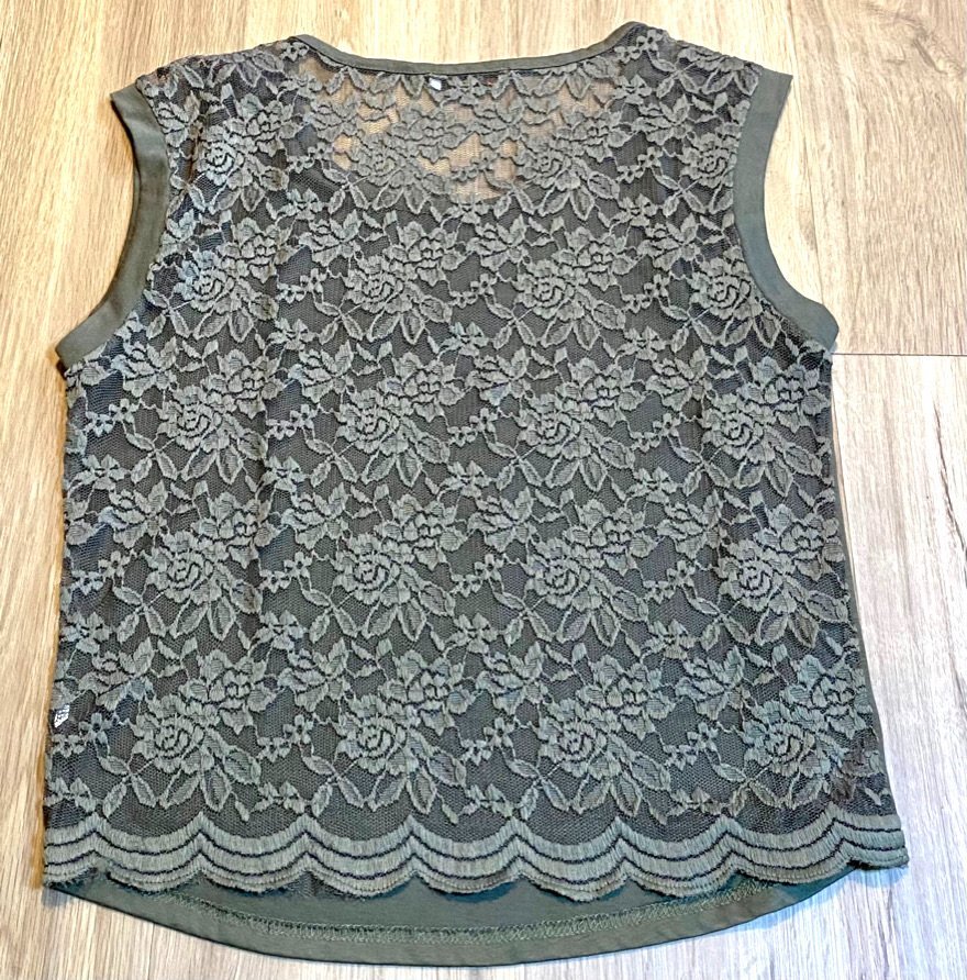 Damen Shirt Sommer Spitze Bluse Gr.S in Oliv von Alcott NW