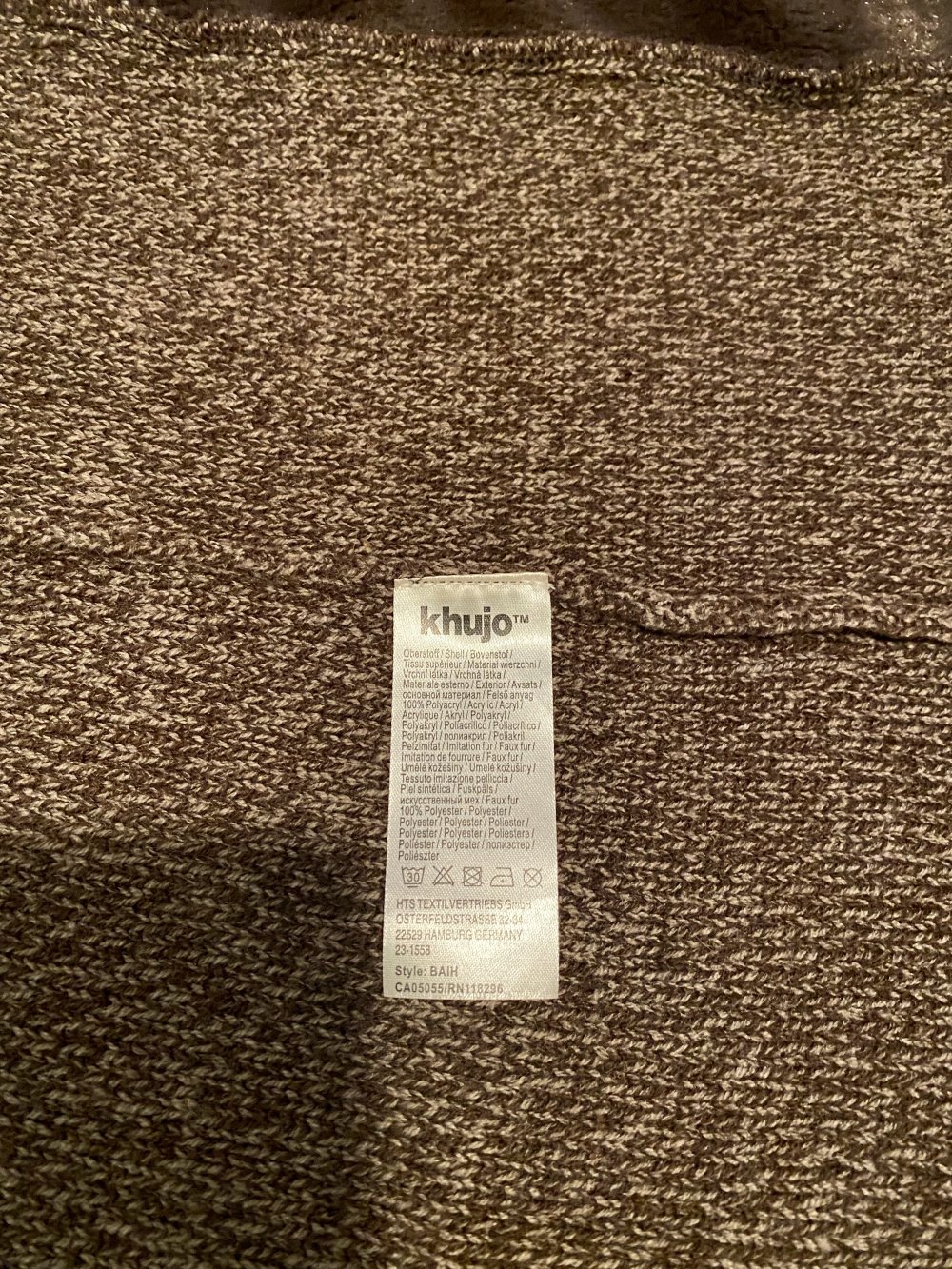 NEU Damen Jacke Longjacke Cardigan mit Kuschelfell Gr.S in Braun von Khujo 