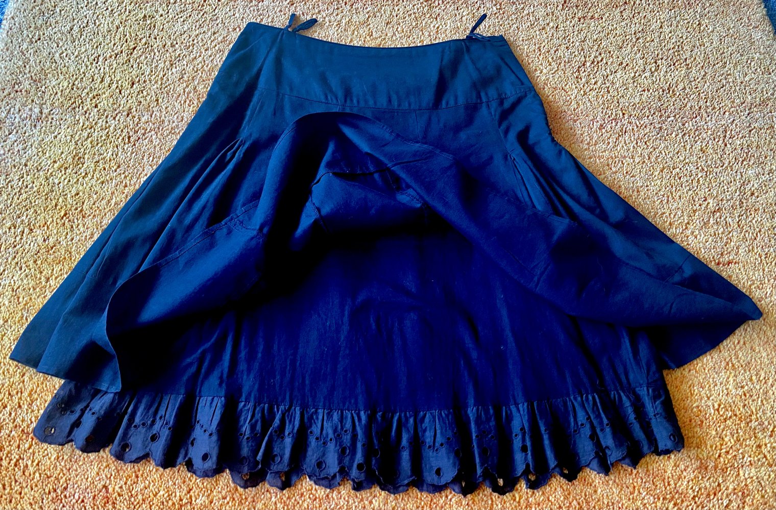 Damen Rock im Lagenlook mit Spitze, Gr.40 Schwarz Casa Blanca 