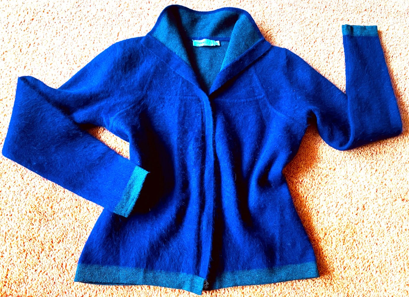 Damen Jacke Strickjacke aus Angora-Mix Gr.XS in Violett/Grau von Turnover NW 