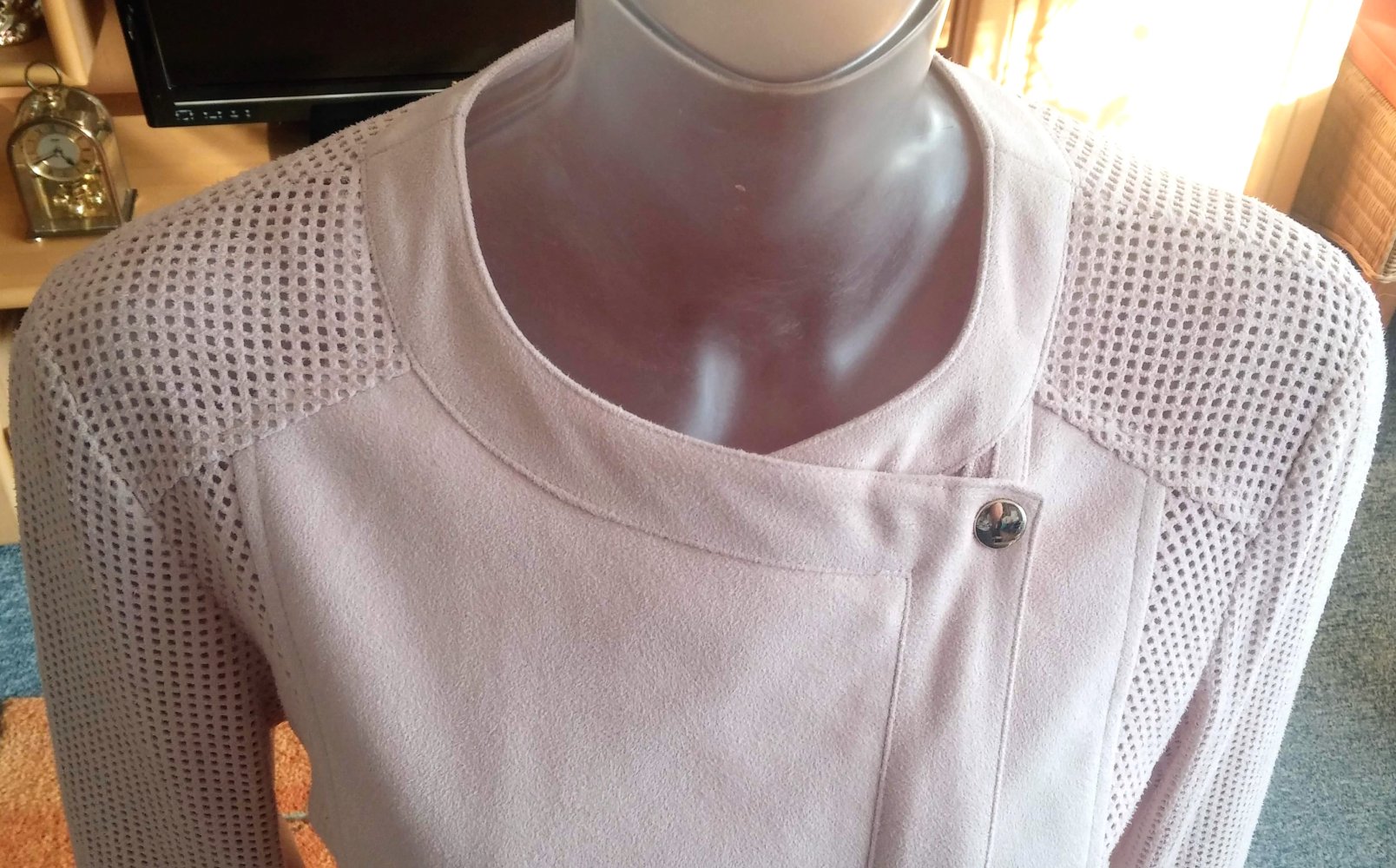 NEU Sommer Damenjacke aus Velours-Imitat  Gr.38 Zartrosé 