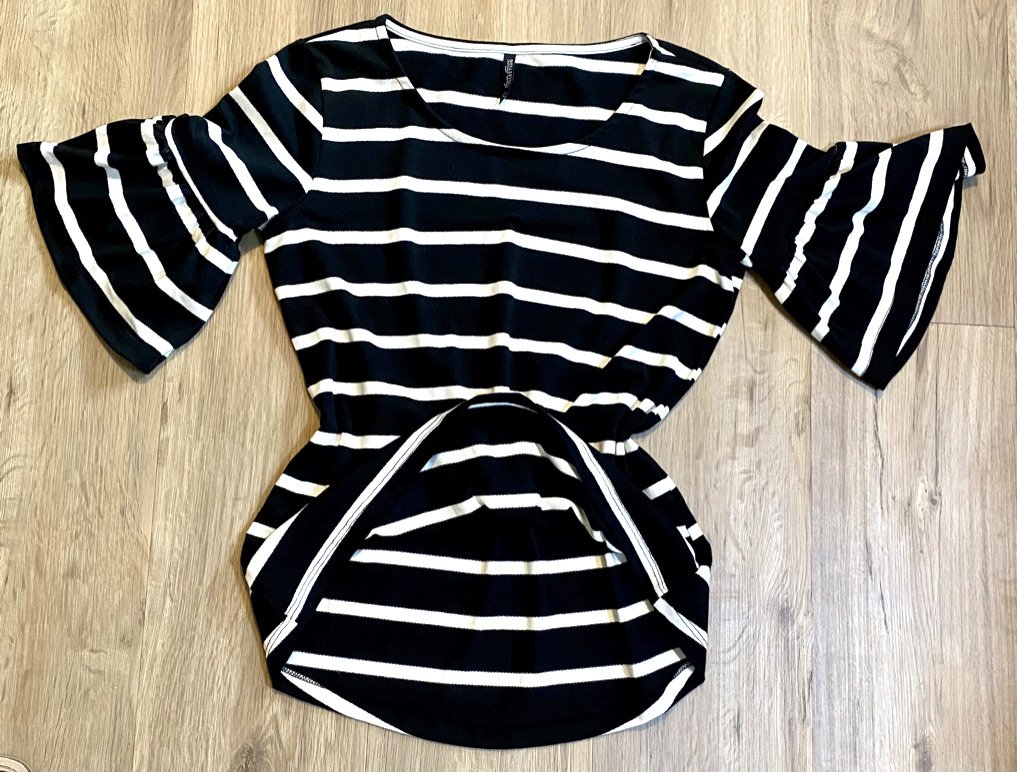Damen Shirt Pullover gestreift Gr.S Schwarz/Weiß Laura Torelli 